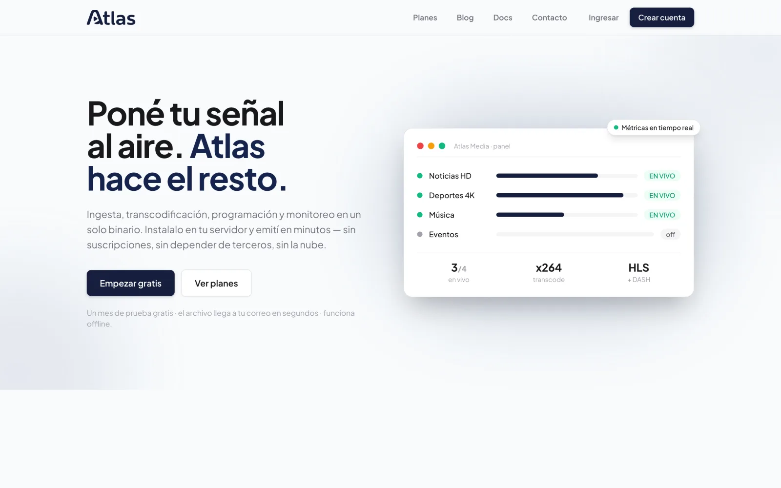 Atlas: Own product, live video